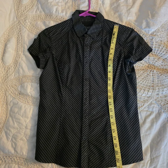Vintage TRIPP NYC Black Pinstripe Shirt Goth Y2K Eldergoth - Picture 3 of 5